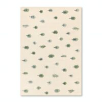 Tapis enfant chambre confortable pour jeu beige avec motifs arbres PUXU