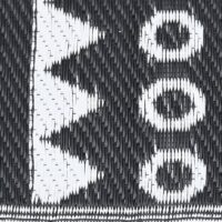 Tapis extérieur noir et blanc motifs ethniques matière synthétique résistante et lavable EXTRAQUIP