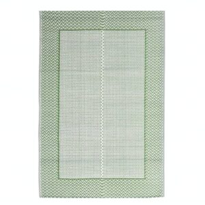 Tapis extérieur vert et blanc matière synthétique résistante et lavable EXTRAQUIP