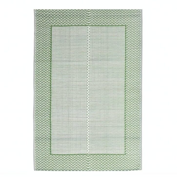 Tapis extérieur vert et blanc matière synthétique résistante et lavable EXTRAQUIP