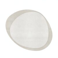 Tapis gris clair en laine pour salon ou chambre forme ovale spécial GALIGAE