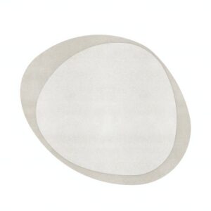 Tapis gris clair en laine pour salon ou chambre forme ovale spécial GALIGAE