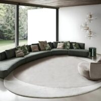 Tapis gris foncé pour salon ou chambre forme ovale spécial GALIGAE