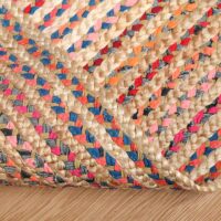 Tapis jonc de mer et jute coloré multicolore de décoration bohème chic