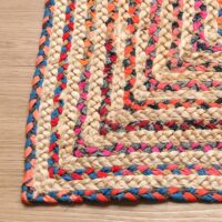 Tapis jonc de mer et jute coloré multicolore de décoration bohème chic