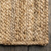 Tapis jonc de mer et jute fait main style shabby chic et bohème