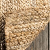 Tapis jonc de mer et jute fait main style shabby chic et bohème
