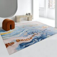 Tapis kilim abstrait monde marin tendance pour salon PUXU