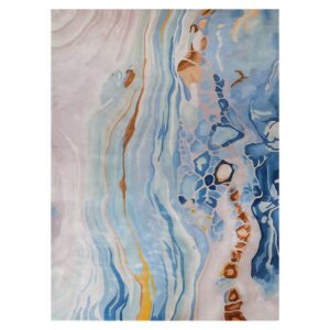 Tapis kilim abstrait monde marin tendance pour salon PUXU