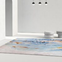 Tapis kilim abstrait monde marin tendance pour salon PUXU