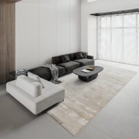 Tapis kilim beige sobre tendance avec motifs lignes abstraites LE CAIRE
