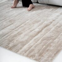 Tapis kilim beige sobre tendance avec motifs lignes abstraites LE CAIRE