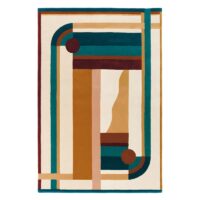 Tapis kilim coloré formes géométriques abstraites pour salon PUXU