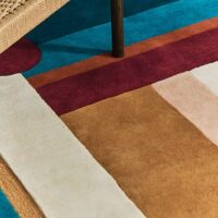 Tapis kilim coloré formes géométriques abstraites pour salon PUXU