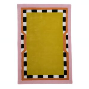 Tapis kilim ethnique rectangle jaune avec couleurs vives PUXU