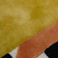 Tapis kilim ethnique rectangle jaune avec couleurs vives PUXU