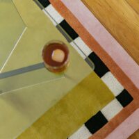 Tapis kilim ethnique rectangle jaune avec couleurs vives PUXU