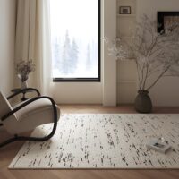 Tapis marocain beige et noir poils épais décoration style contemporaine CARPETIO