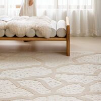 Tapis marocain pour salon motifs effet corail ANS DESIGN