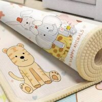 Tapis mousse bébé épais d’éveil avec dessins animaux ludiques