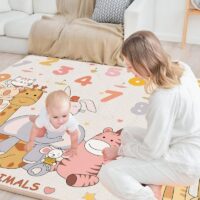 Tapis mousse bébé épais d’éveil avec dessins animaux ludiques