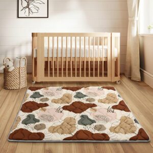 Tapis mousse bébé moelleux et épais de jeu motif floral en tissu