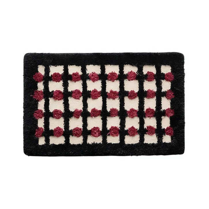 Tapis noir à carreaux absorbant pour salle de bain WATERRUG