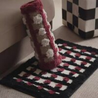 Tapis noir à carreaux absorbant pour salle de bain WATERRUG
