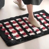 Tapis noir à carreaux absorbant pour salle de bain WATERRUG