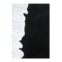 Tapis noir et blanc bi-texture design effet neige LOSTONE