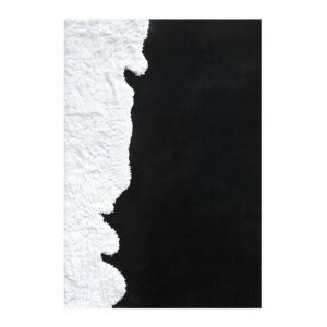 Tapis noir et blanc bi-texture design effet neige LOSTONE