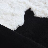 Tapis noir et blanc bi-texture design effet neige LOSTONE