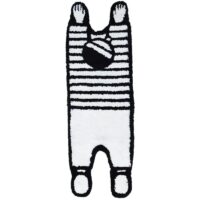 Tapis noir et blanc personnage allongé abstrait et tendance CRIORI