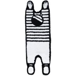 Tapis noir et blanc personnage allongé abstrait et tendance CRIORI