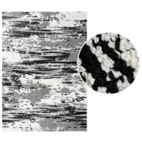 Tapis noir et blanc poils épais style contemporain CARPETIO