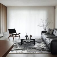 Tapis noir et blanc poils épais style contemporain CARPETIO