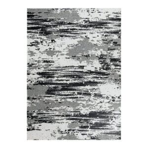 Tapis noir et blanc poils épais style contemporain CARPETIO