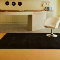 Tapis noir fait main art rétro italien PUXU
