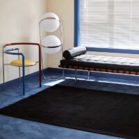 Tapis noir fait main art rétro italien PUXU