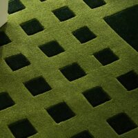 Tapis oriental à carreaux géométriques verts épais ARTO DESIGN