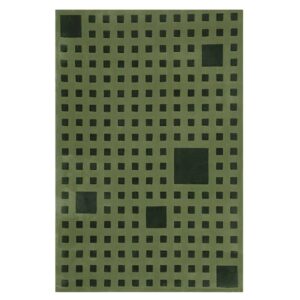 Tapis oriental à carreaux géométriques verts épais ARTO DESIGN
