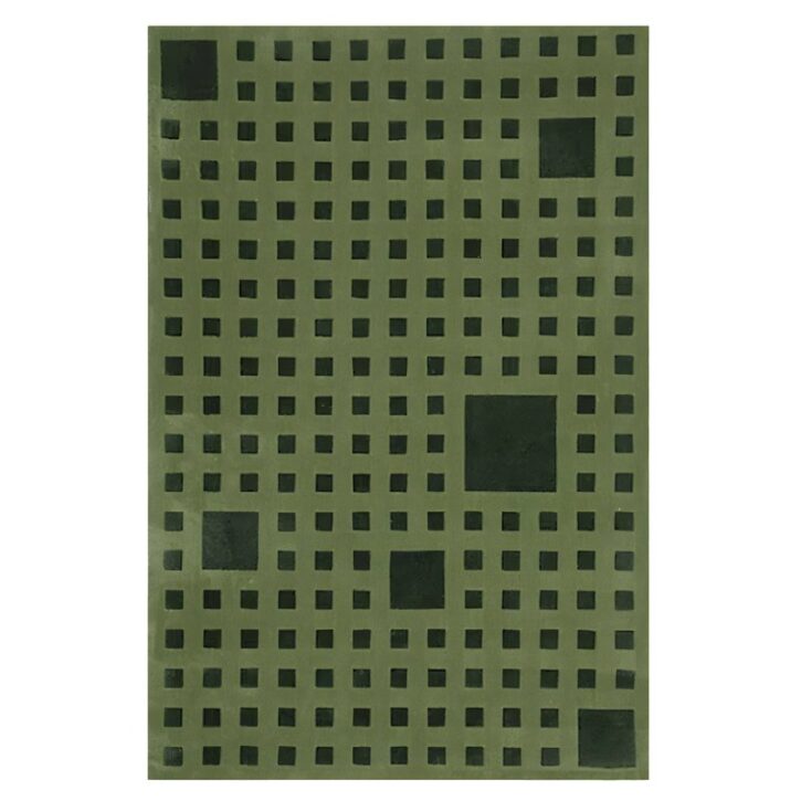 Tapis oriental à carreaux géométriques verts épais ARTO DESIGN