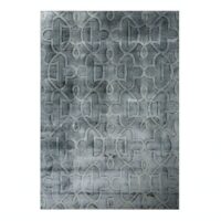 Tapis oriental gris avec reflets bleus motifs ethniques GILLES