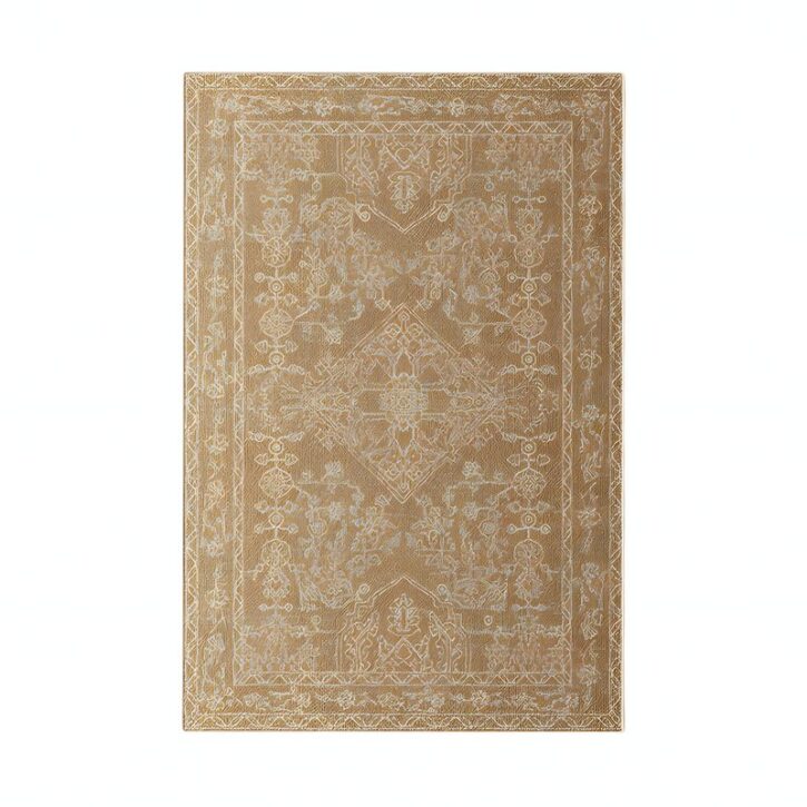 Tapis persan marron traditionnel style ethnique rectangulaire PEACE