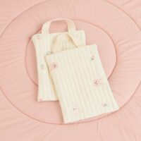 Tapis pour bébé rond rose de jeux et d’éveil EDDY