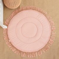 Tapis pour bébé rond rose de jeux et d’éveil EDDY