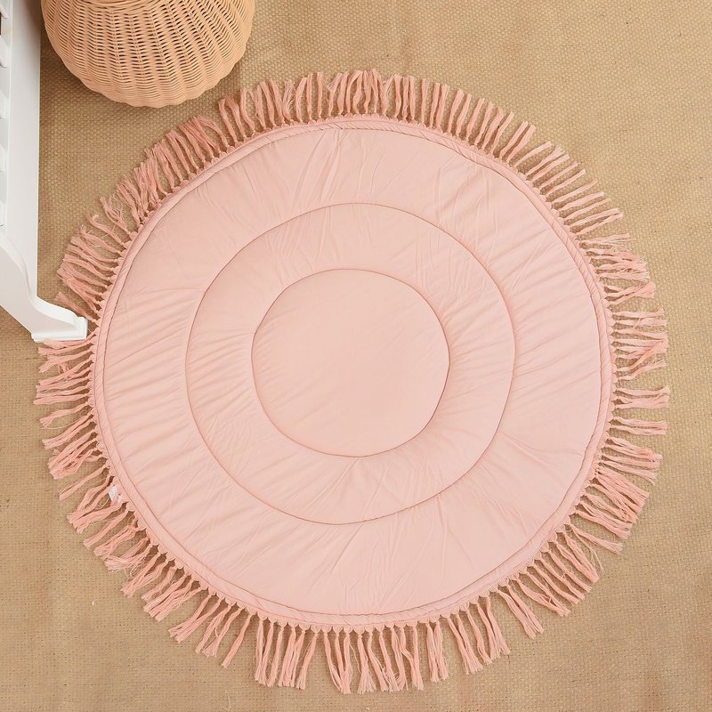 Tapis pour bébé rond rose de jeux et d’éveil EDDY