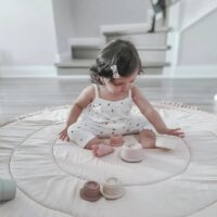 Tapis pour bébé rond rose de jeux et d’éveil EDDY