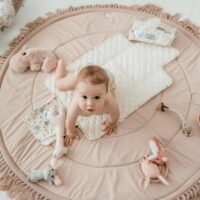 Tapis pour bébé rond rose de jeux et d’éveil EDDY