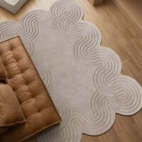Tapis pour salon marron design contemporain forme originale PUXU